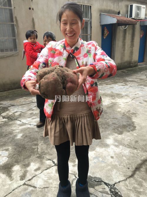 姜女士手捧大地瓜