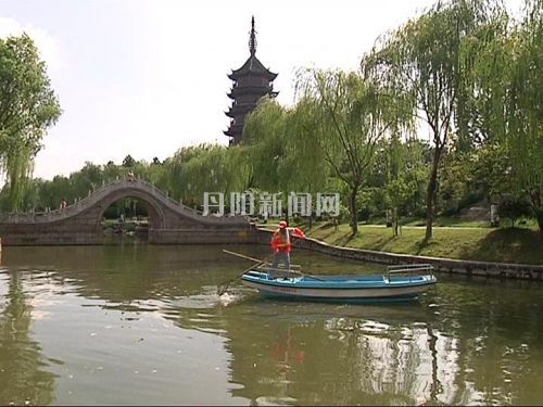 河面保洁员在捞死鱼