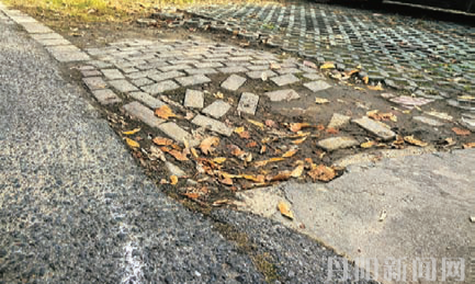 路面大坑“坑”倒三轮车盼尽快修复