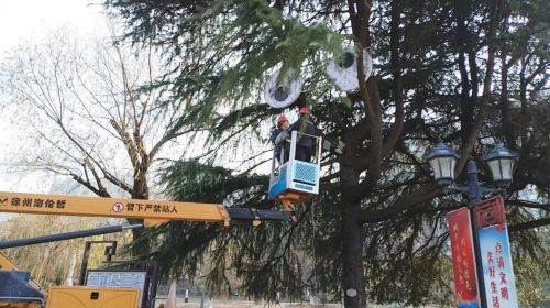 我市公园广场焕新迎新春